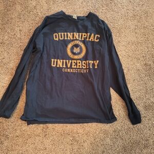 Quinnipiac University Longsleeve Tshirt In Navy Blue Men's XL